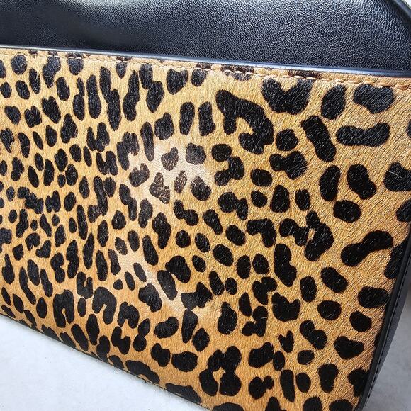 Michael Kors Jet Set Large Leopard Print Calf Hair Crossbody Bag - Picture 4 of 11